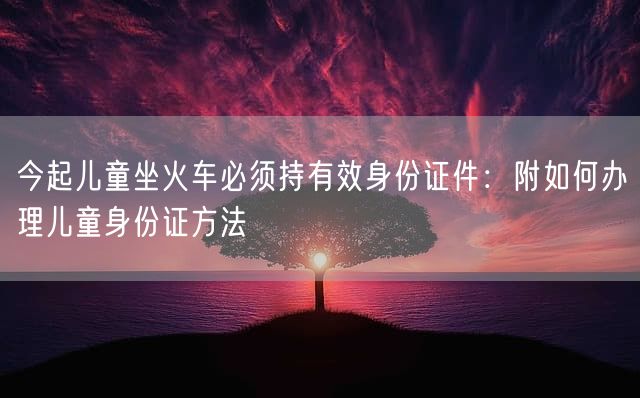 今起儿童坐火车必须持有效身份证件：附如何办理儿童身份证方法