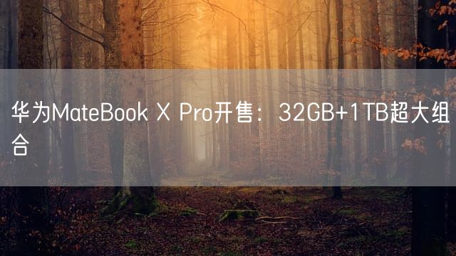 华为MateBook X Pro开售：32GB+1TB超大组合