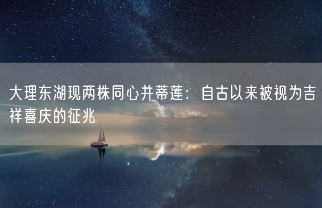 大理东湖现两株同心并蒂莲：自古以来被视为吉祥喜庆的征兆