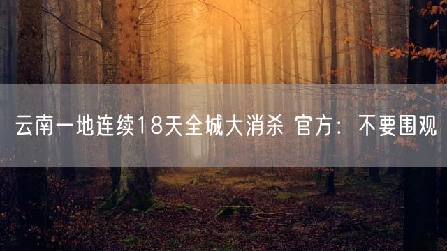 云南一地连续18天全城大消杀 官方：不要围观