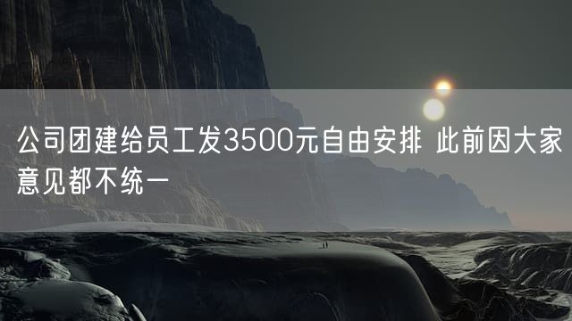 公司团建给员工发3500元自由安排 此前因大家意见都不统一