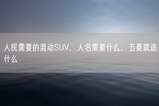 人民需要的混动SUV，人名需要什么，五菱就造什么