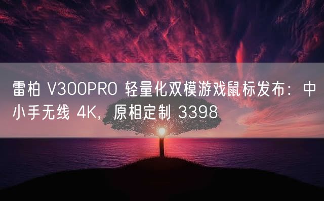 雷柏 V300PRO 轻量化双模游戏鼠标发布：中小手无线 4K，原相定制 3398