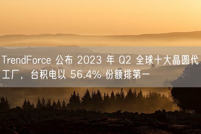 TrendForce 公布 2023 年 Q2 全球十大晶圆代工厂，台积电以 56.4% 份额排第一