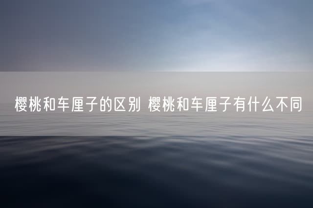 樱桃和车厘子的区别 樱桃和车厘子有什么不同