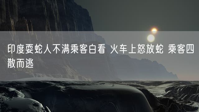 印度耍蛇人不满乘客白看 火车上怒放蛇 乘客四散而逃