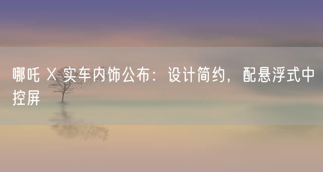 哪吒 X 实车内饰公布：设计简约，配悬浮式中控屏