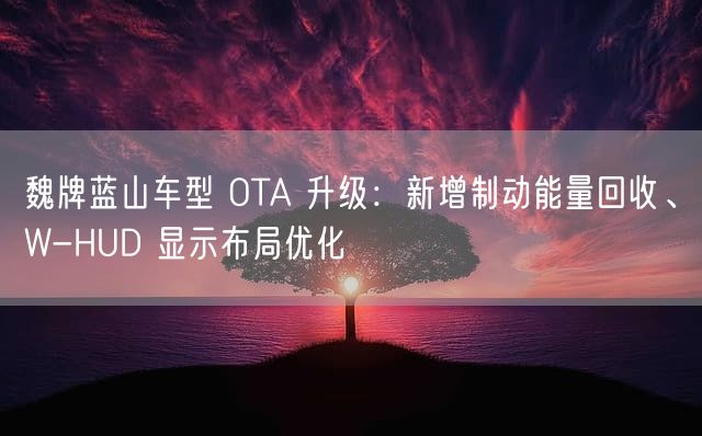 魏牌蓝山车型 OTA 升级：新增制动能量回收、W-HUD 显示布局优化