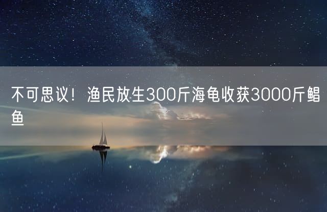 不可思议！渔民放生300斤海龟收获3000斤鲳鱼