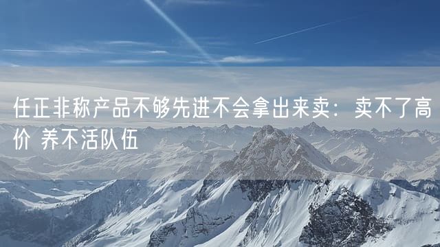 任正非称产品不够先进不会拿出来卖：卖不了高价 养不活队伍