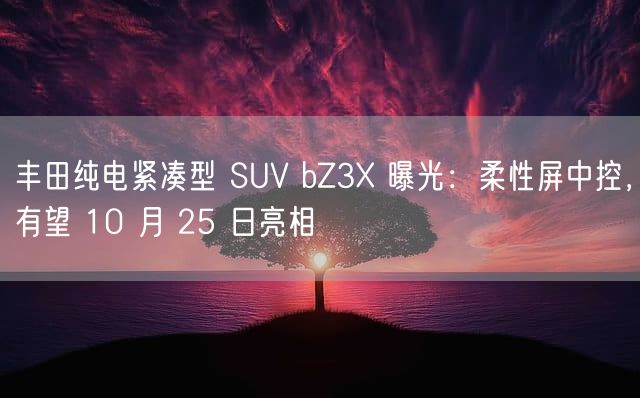 丰田纯电紧凑型 SUV bZ3X 曝光：柔性屏中控，有望 10 月 25 日亮相