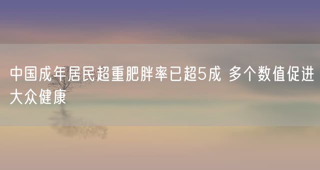 中国成年居民超重肥胖率已超5成 多个数值促进大众健康