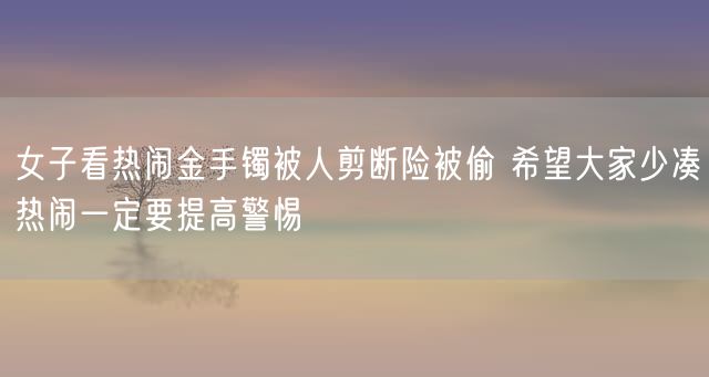 女子看热闹金手镯被人剪断险被偷 希望大家少凑热闹一定要提高警惕