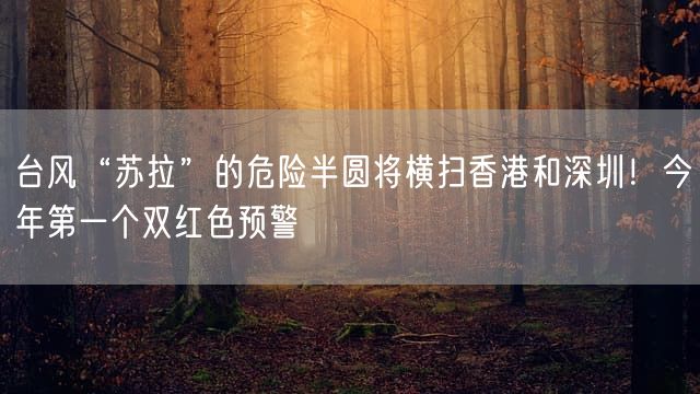 台风“苏拉”的危险半圆将横扫香港和深圳！今年第一个双红色预警