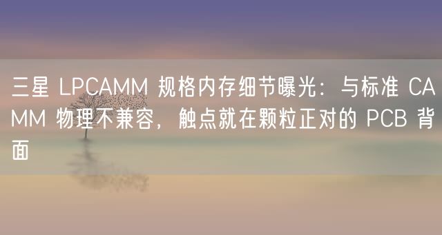 三星 LPCAMM 规格内存细节曝光：与标准 CAMM 物理不兼容，触点就在颗粒正对的 PCB 背面