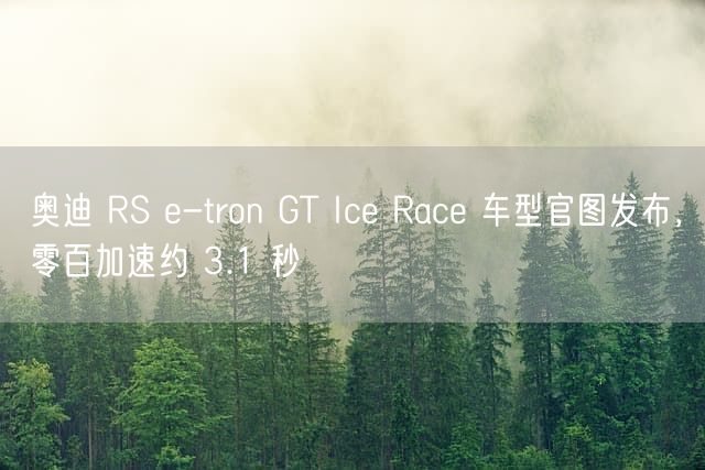 奥迪 RS e-tron GT Ice Race 车型官图发布，零百加速约 3.1 秒