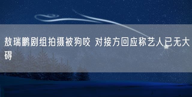 敖瑞鹏剧组拍摄被狗咬 对接方回应称艺人已无大碍