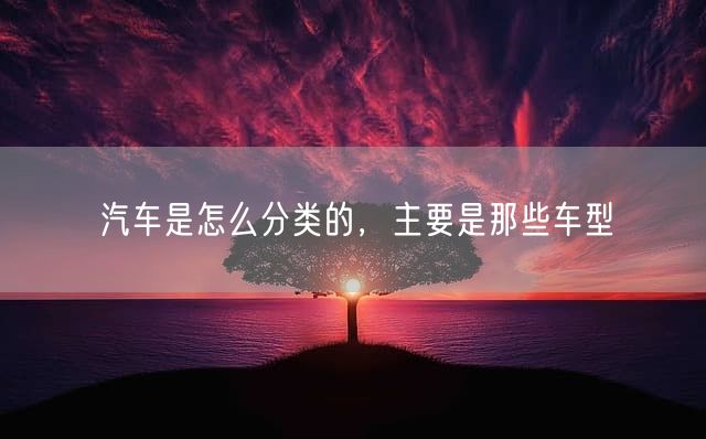 汽车是怎么分类的，主要是那些车型