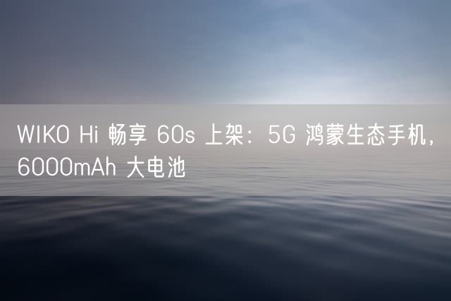 WIKO Hi 畅享 60s 上架：5G 鸿蒙生态手机，6000mAh 大电池