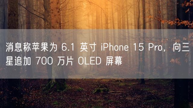 消息称苹果为 6.1 英寸 iPhone 15 Pro，向三星追加 700 万片 OLED 屏幕