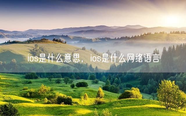 ios是什么意思，ios是什么网络语言