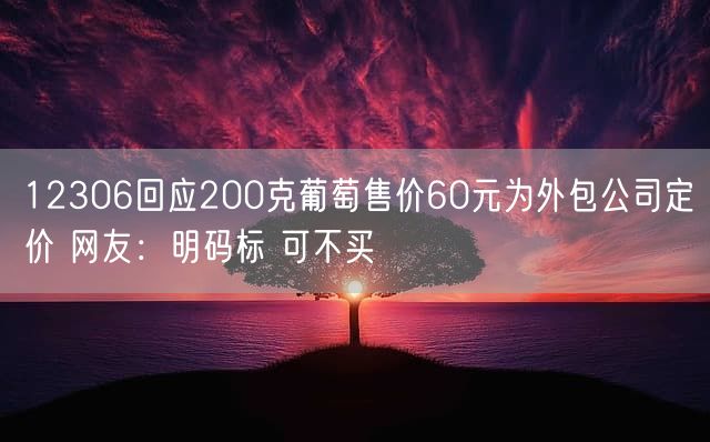 12306回应200克葡萄售价60元为外包公司定价 网友：明码标 可不买