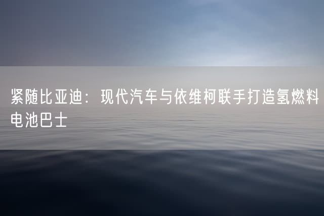 紧随比亚迪：现代汽车与依维柯联手打造氢燃料电池巴士