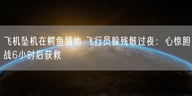 飞机坠机在鳄鱼领地 飞行员躲残骸过夜：心惊胆战6小时后获救