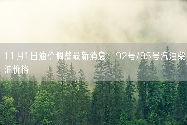 11月1日油价调整最新消息：92号/95号汽油柴油价格