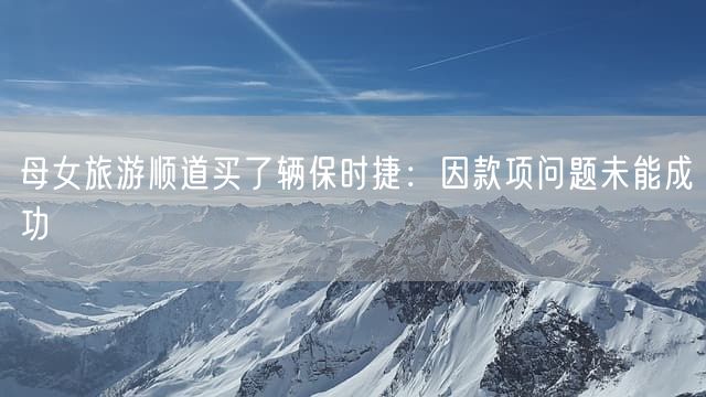 母女旅游顺道买了辆保时捷：因款项问题未能成功